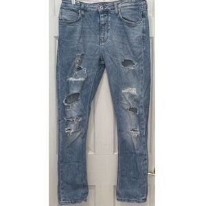 Zara Men’s Button Fly Distressed/Ripped Jeans Size 32x30